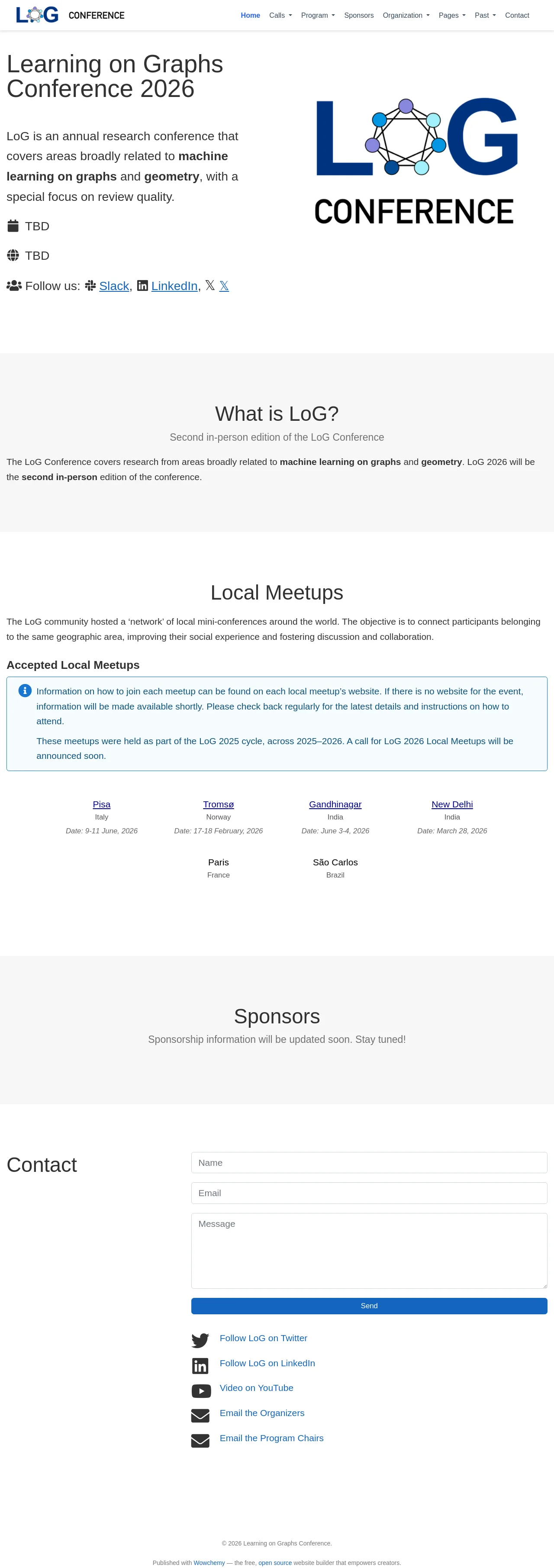 Learning on Graphs Conference — built with HugoBlox