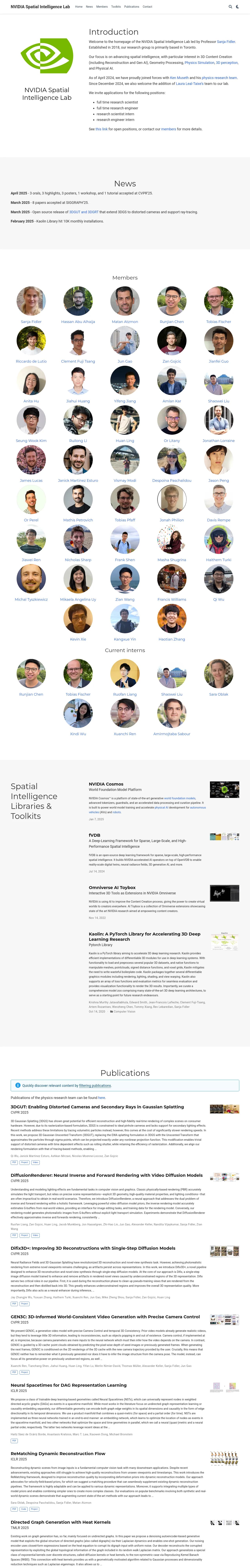 NVIDIA Spatial Intelligence Lab — built with HugoBlox